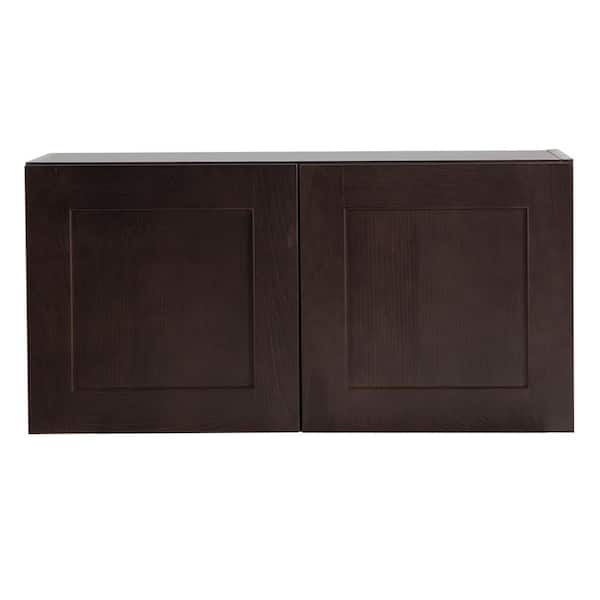 Hampton Bay Edson Shaker Assembled 30x15x12.5 in. Wall Cabinet in Dusk
