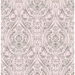 Gypsy Light Pink Damask Paper Strippable Roll Wallpaper (Covers 56.4 sq. ft.)