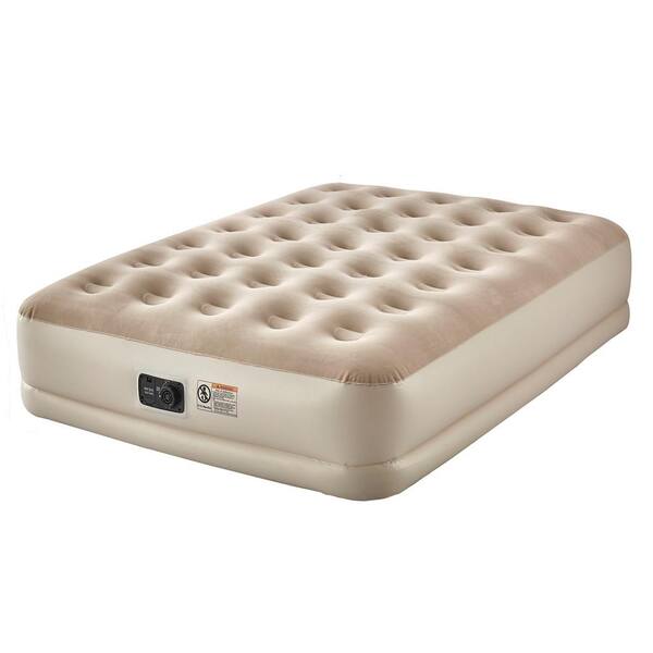 Guestroom Survival Kit Deluxe 16 in. Twin Air Mattress with Complete Beige Bedding Set