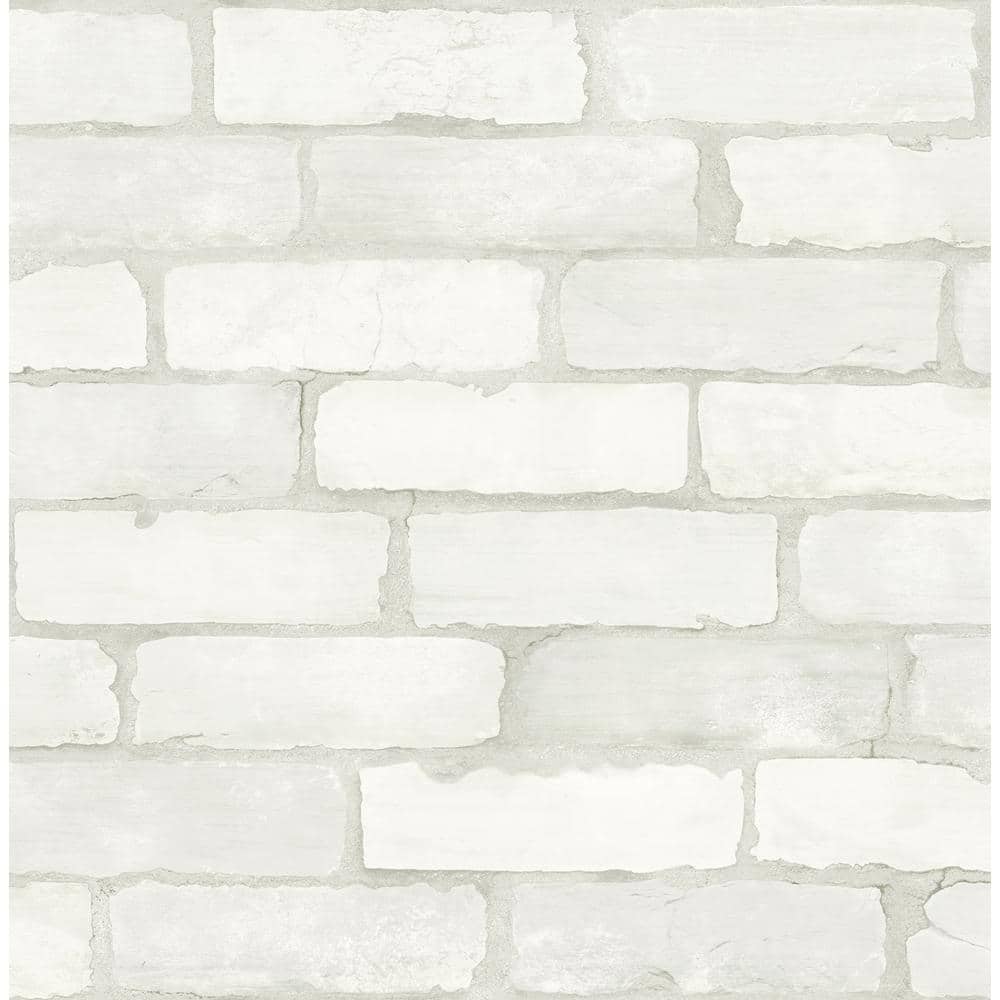 ZIO AND SONS Limewashed Aged White Brick Wallpaper AST4075