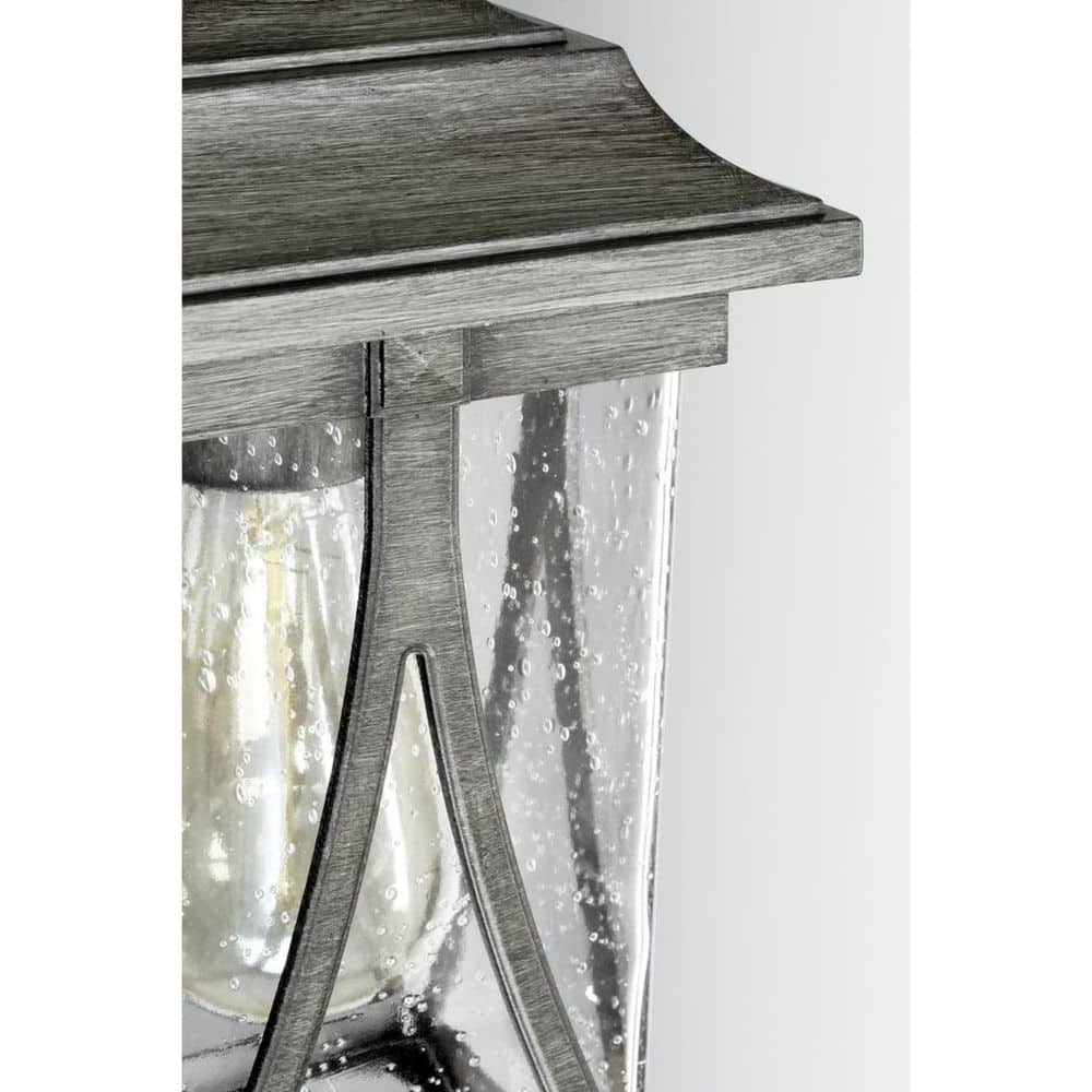 Antique Pewter Seeded Glass Outdoor Wall Lantern