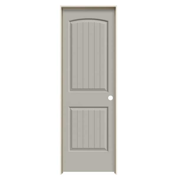 JELD-WEN 28 in. x 80 in. Santa Fe Vanilla Painted Left-Hand Smooth Molded Composite Single Prehung Interior Door
