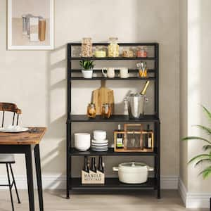 Bachel Black Bakers Rack with 5-Tier Shelf