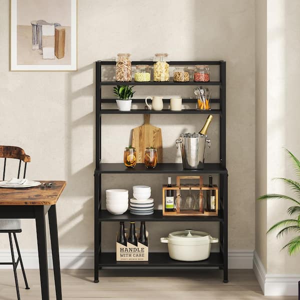 Bachel Black Bakers Rack with 5-Tier Shelf
