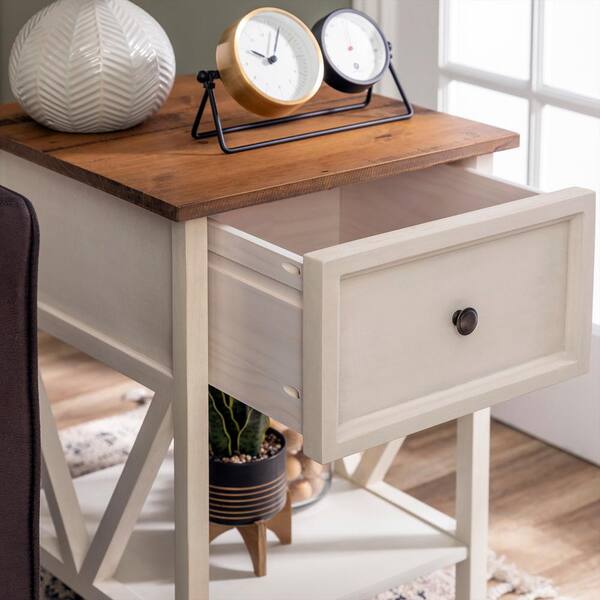 White reclaimed barnwood store farmhouse console table