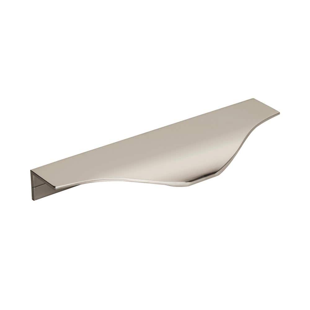 Polished Nickel Modern Cabinet Edge Pull with Mounting Hardware