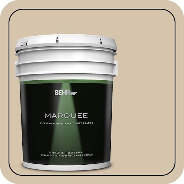 BEHR MARQUEE 5 gal. #YL-W11 Khaki Shade Semi-Gloss Enamel Exterior Paint & Primer