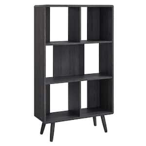 Transmit 52.5 in. Tall Charcoal Black Particle Board 5 Shelf Standard Bookcase