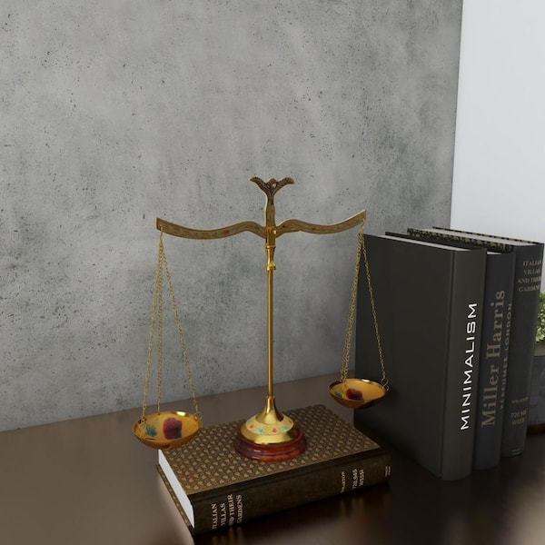 Litton Lane Gold Metal Kitchen Scales with Floral Patterns