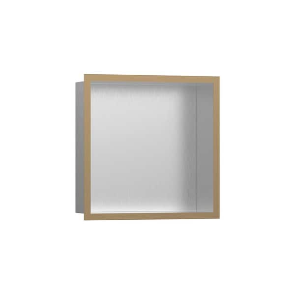 Hansgrohe XtraStoris Individual 15 in. W x 15 in. H x 4 in. D Stainless Steel Shower Niche in Brushed Bronze