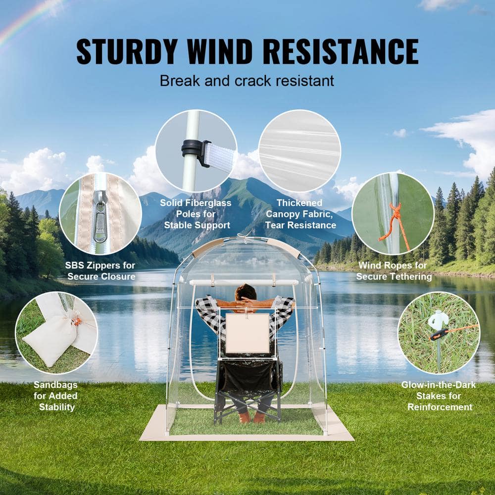 Solo White PVC Camping Bubble Tent with Carry Bag