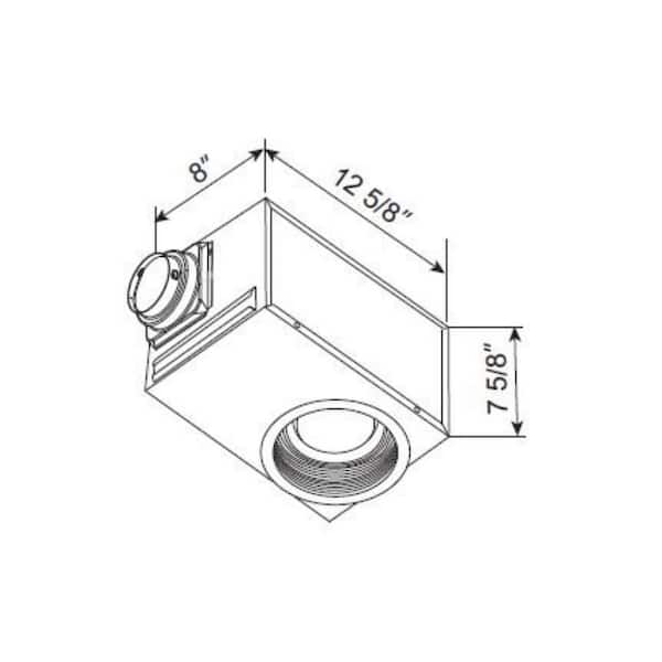 Quiet 80 CFM Bathroom Ceiling Fan-in-a-Can with Round White Recessed Light