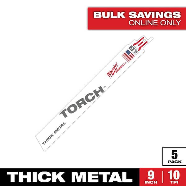 9 in. 10 TPI TORCH Thick Metal Cutting SAWZALL Reciprocating Saw Blades (5-Pack)