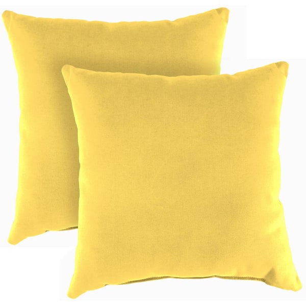 Jordan Manufacturing 18 in. L x 18 in. W x 4 in. T Outdoor Throw Pillow in Sunray Yellow (2-Pack)