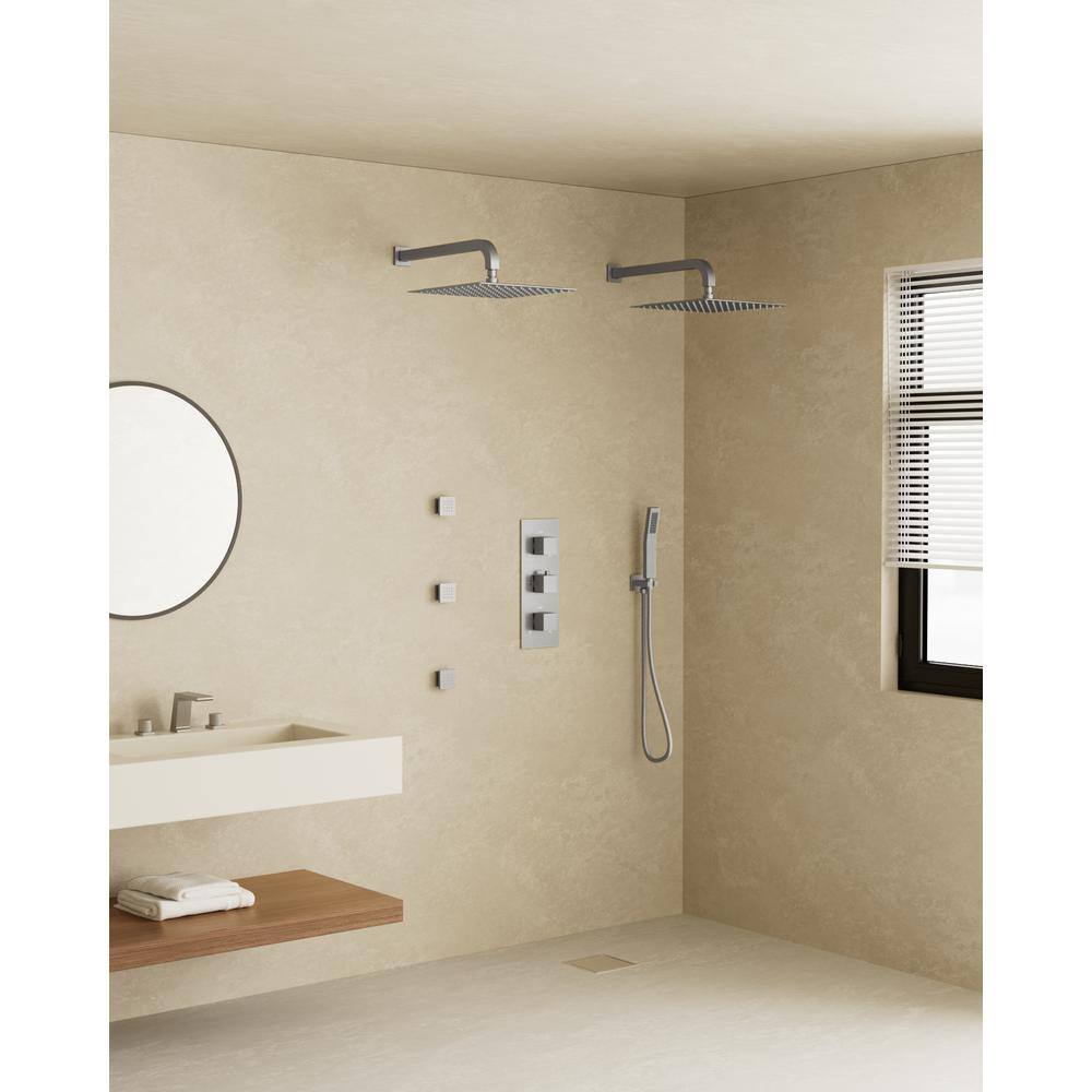 Reviews for CRANACH Thermostatic 8Spray 12 in. Square Wall Mount High