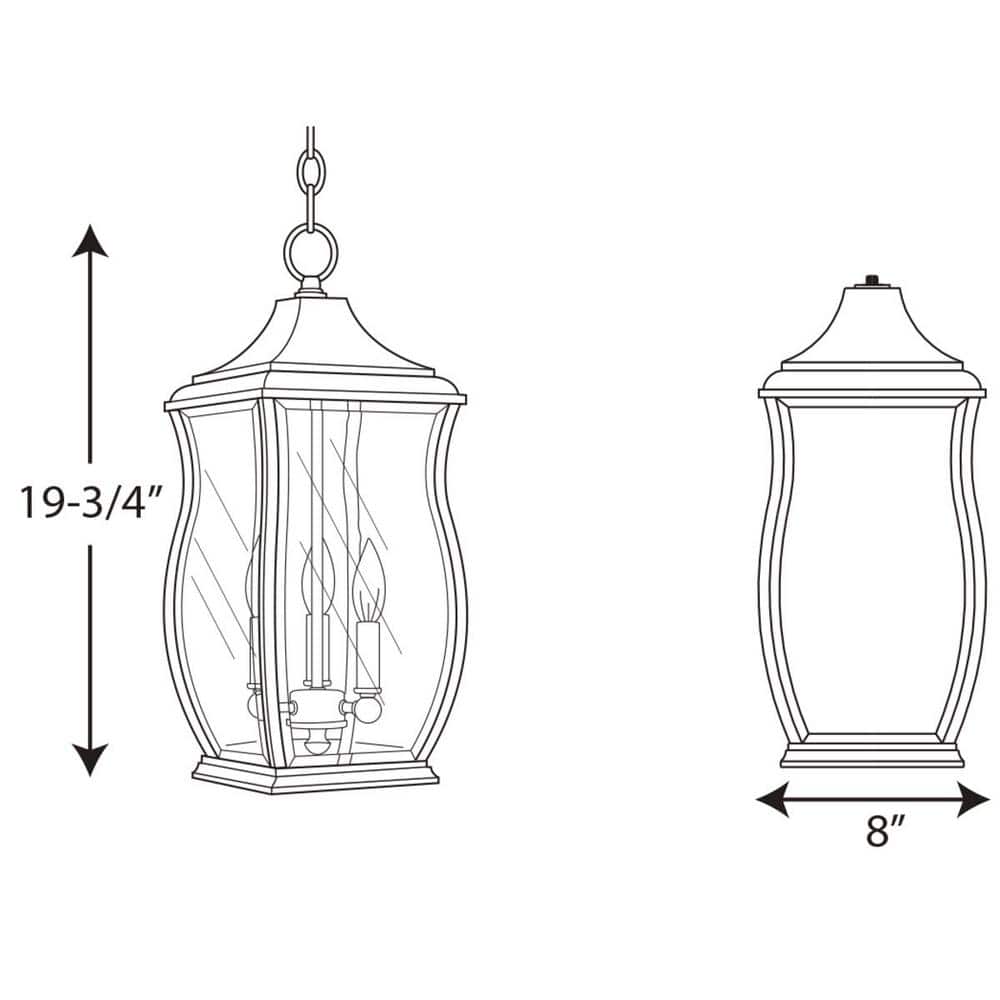 Township Oil Rubbed Bronze 3-Light Hanging Lantern