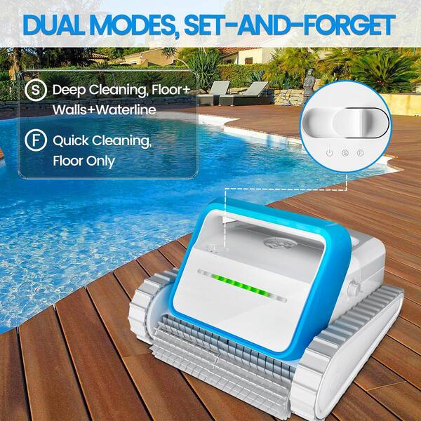 Upgrade Cordless Pool Vacuum for Above Ground Pool, Automatic Robotic Pool  Cleaner Dual-Drive Motors Self-Parking Pool Cleaner Vacuum for In Ground