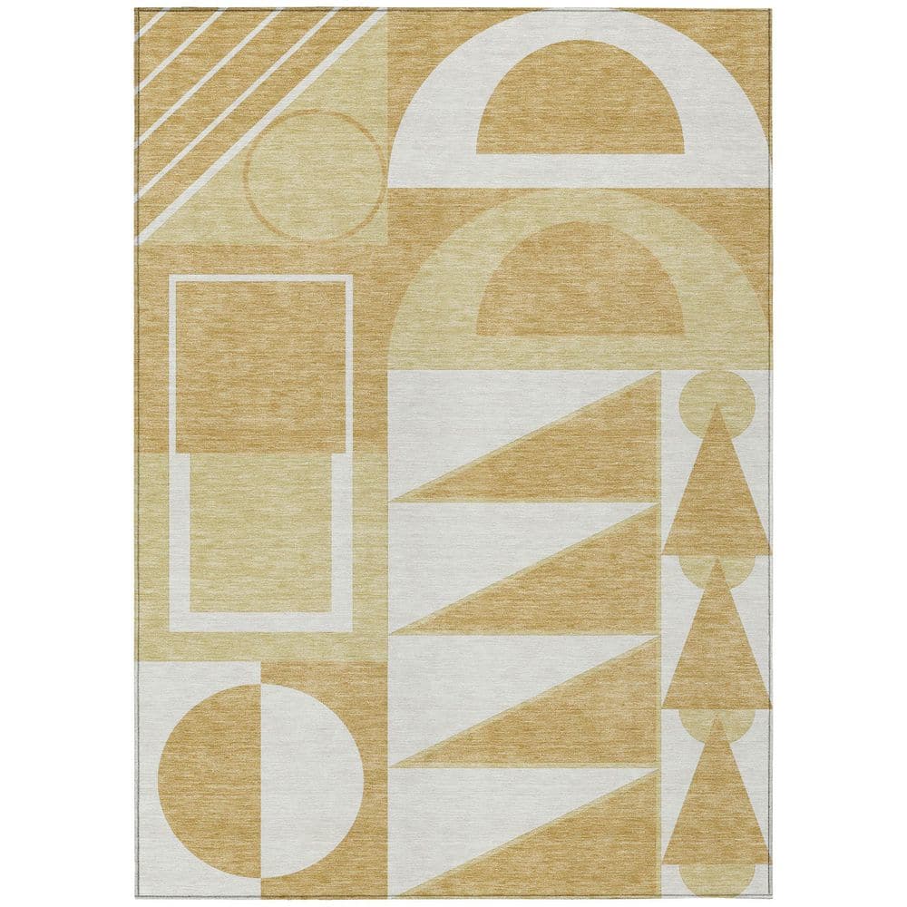 Chantille Machine Washable Indoor/Outdoor Abstract ACN2607 Gold 5 ft. x 7 ft. 6 in. Area Rug price history on PriceWatchPro