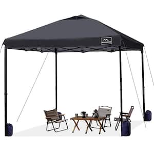10x10 ft. Pop Up Commercial Canopy Tent - Waterproof  and  Portable Outdoor Shade with Adjustable Legs in Black
