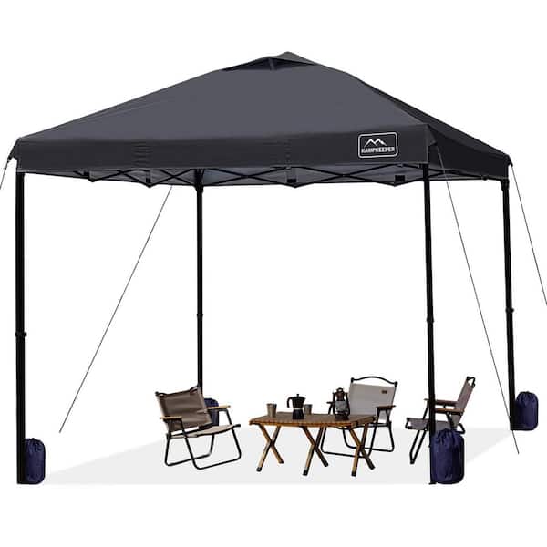 10x10 ft. Pop Up Commercial Canopy Tent - Waterproof  and  Portable Outdoor Shade with Adjustable Legs in Black