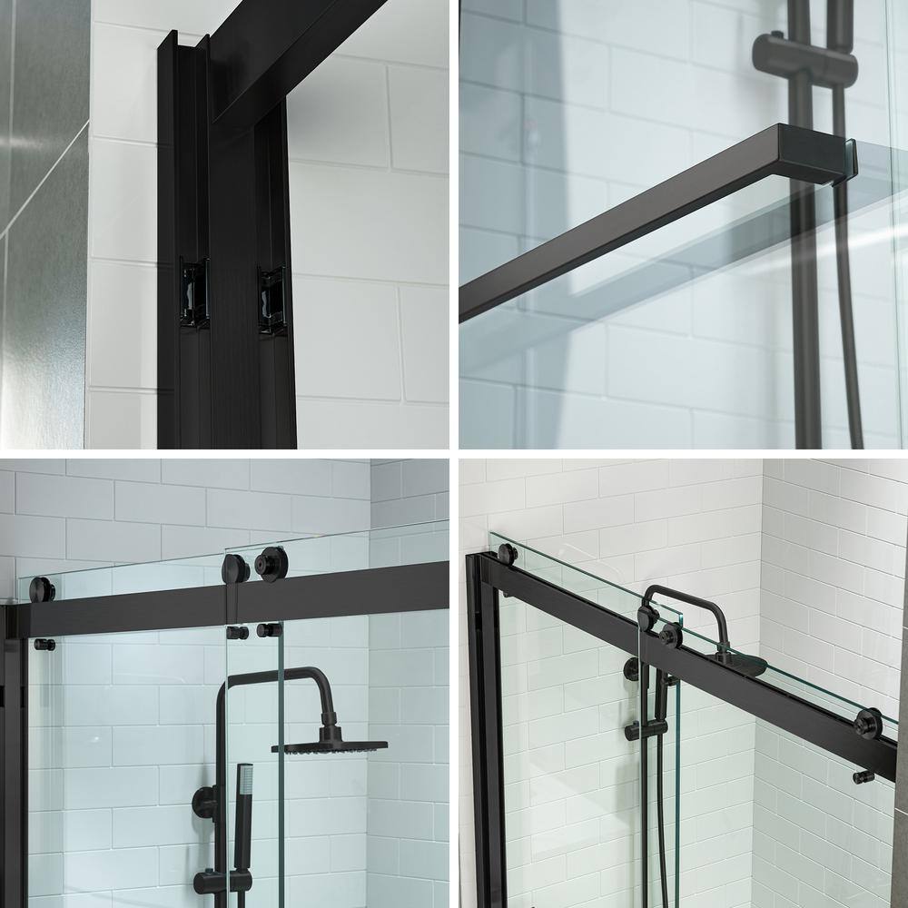 60" x 76" Frameless Sliding Shower Door with Chrome Finish