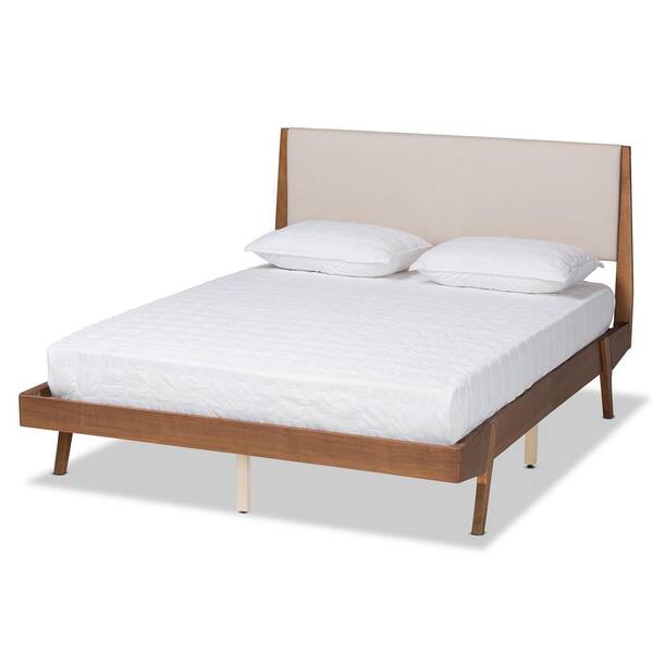 Baxton Studio Senna Beige and Walnut Brown Full Platform Bed 197