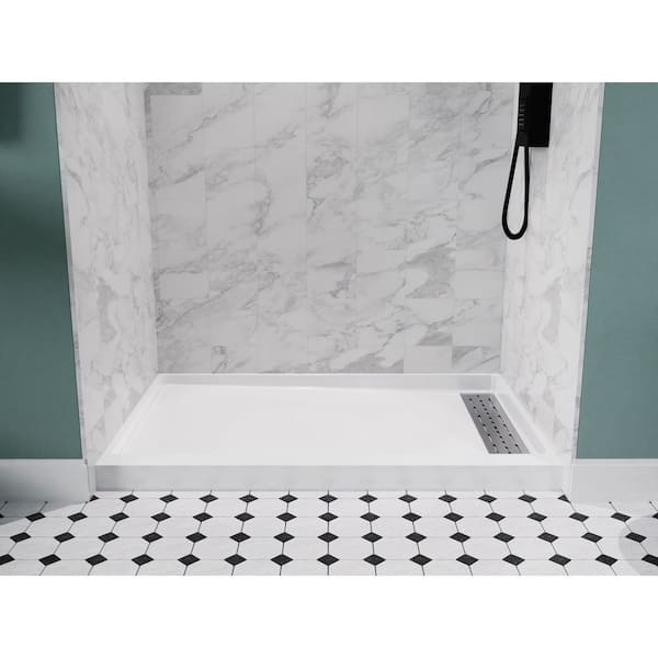 ANZZI Alexander 60 in. L x 30 in. W Alcove Shower Pan Base
