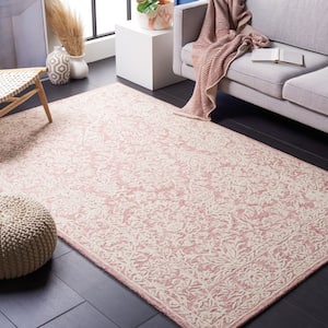 Metro Pink/Ivory 5 ft. x 8 ft. Border Floral Area Rug