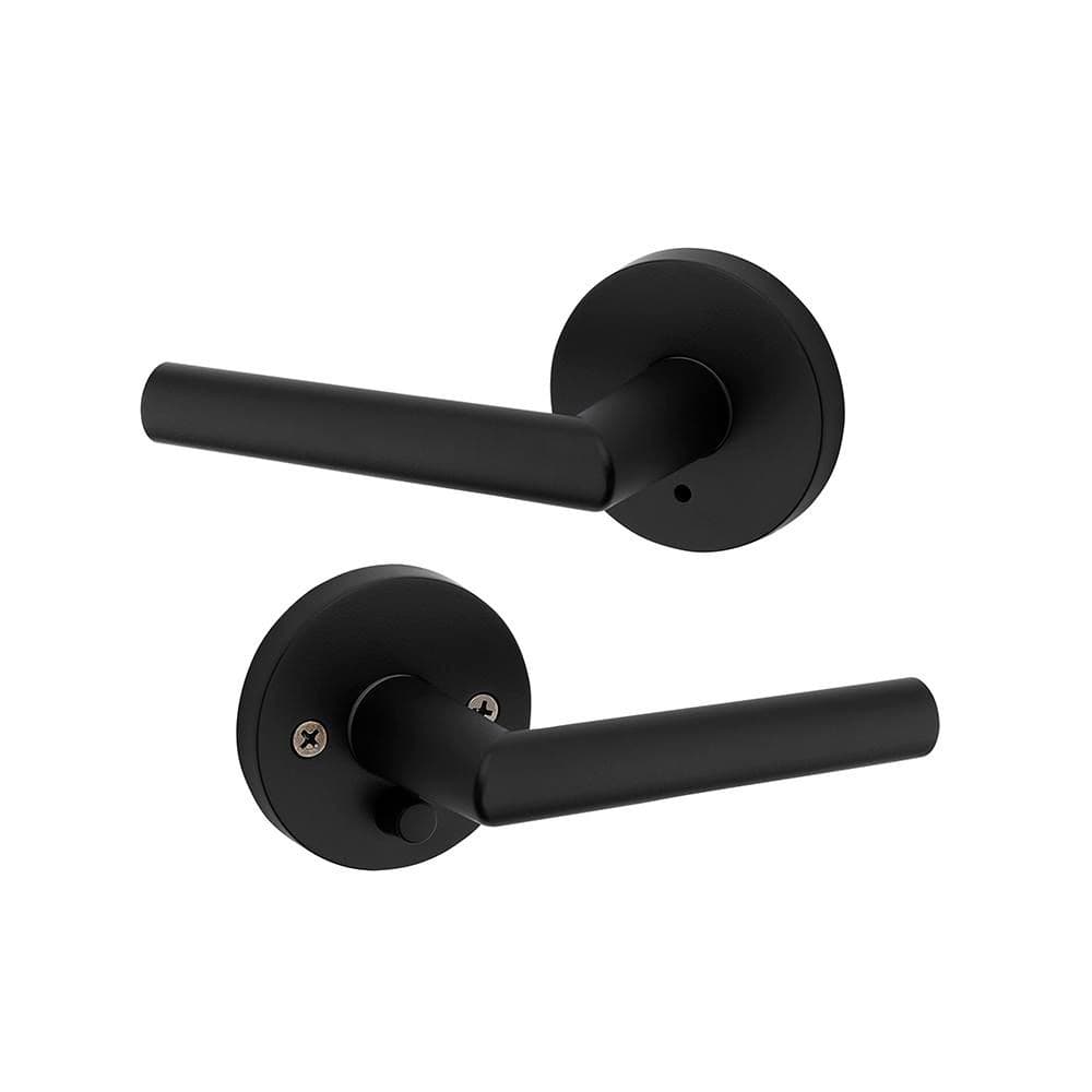 Kwikset Milan Matte Black Privacy Bed/Bath Door Handle