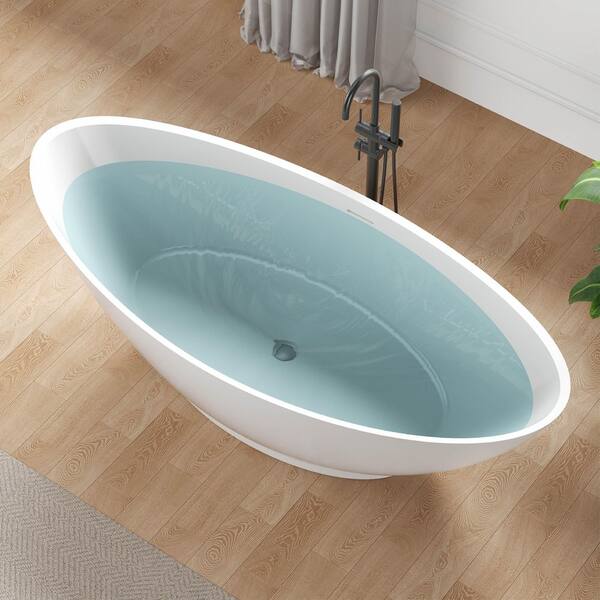 ANZZI Ala Series 74 in. x 34 in. Flat Bottom Solid Surface