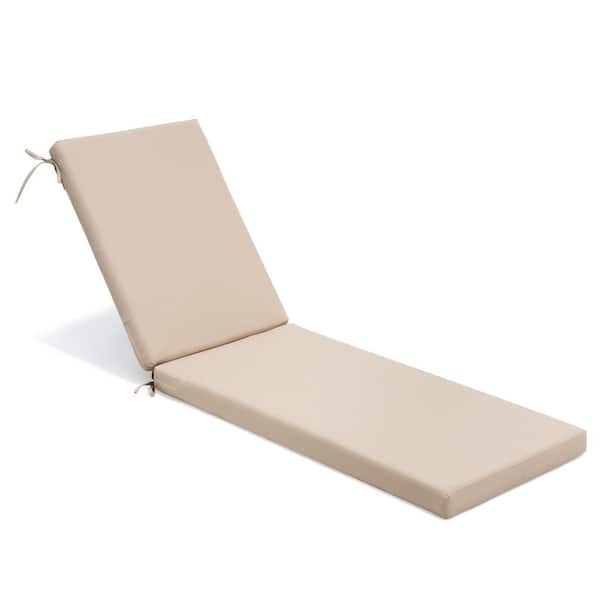 Pellebant 20.9 in. x 71.8 in. Outdoor Chaise Lounge Cushion in Beige