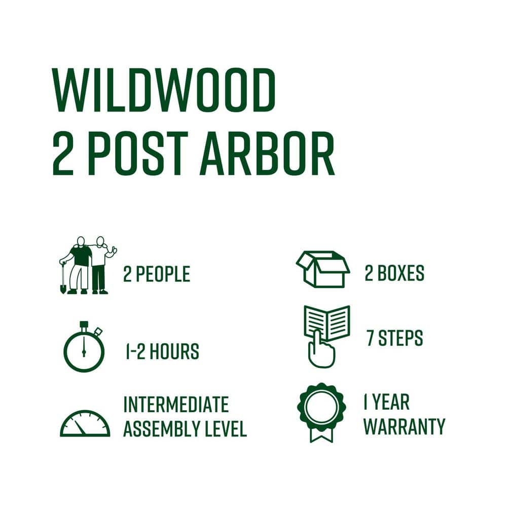 Charcoal Cedar Wildwood Garden Arbor, 91.5"H
