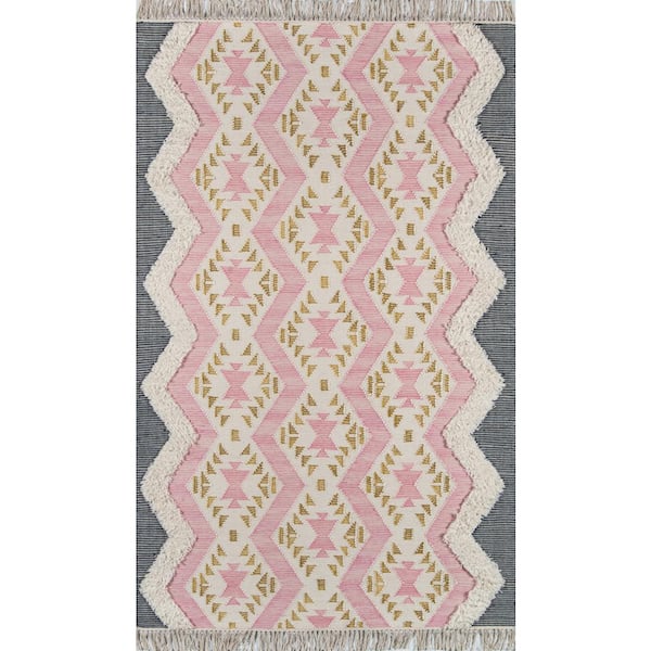 Novogratz by Momeni Indio Beverly Pink 5 ft. x 7 ft. Area Rug