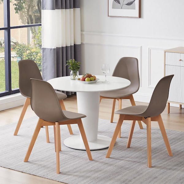 VECELO Modern Dining Chairs Set of 4 Mid Century Plastic Shell
