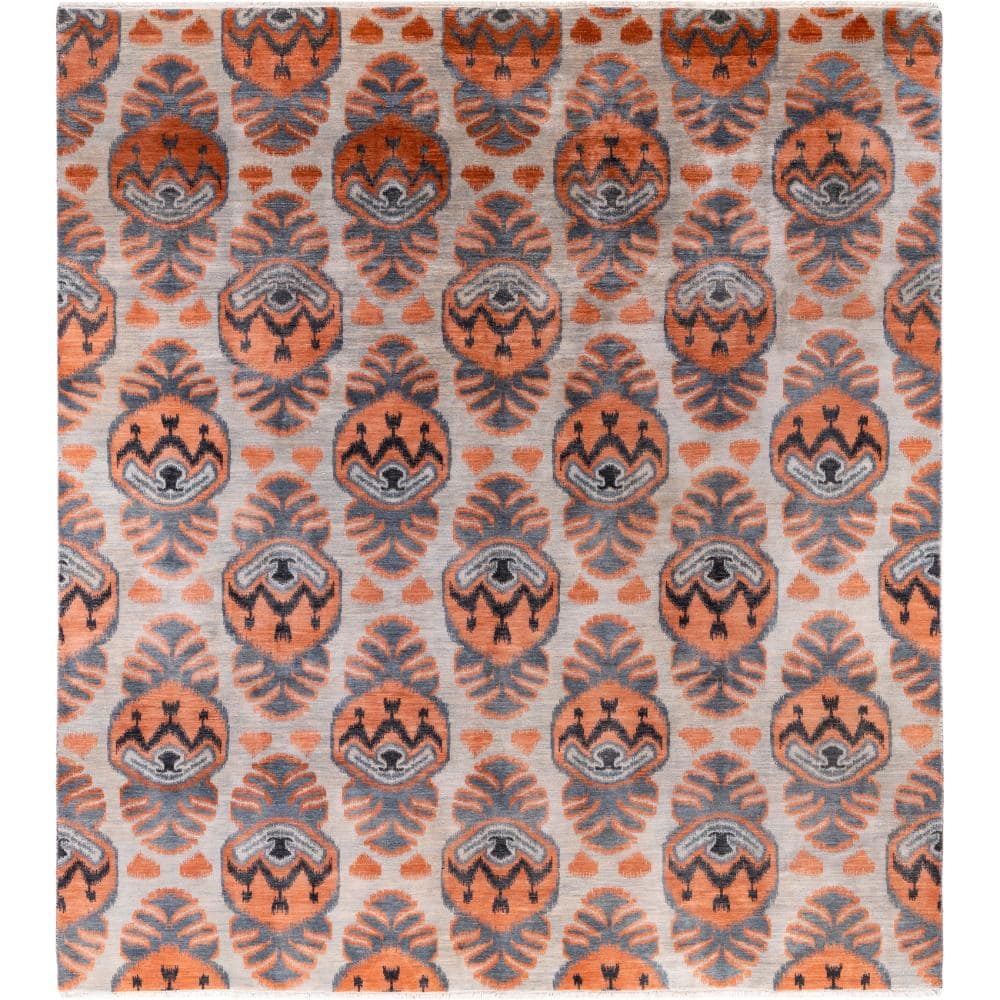 Ikat Gray 9 X 12 Hand-Knotted Wool Indoor Area Rug price history on PriceWatchPro