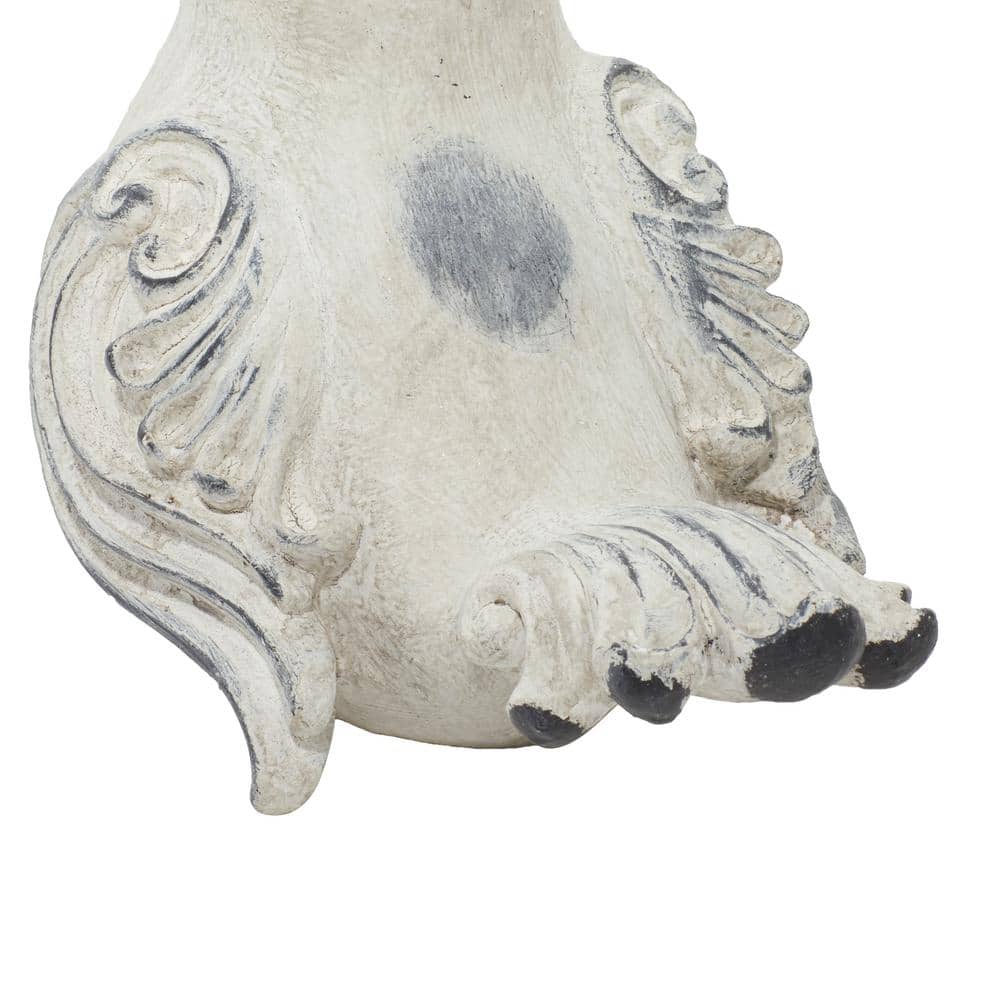 Gray Polystone Bird Garden Sculptures, Set of 2, 12" x 8"