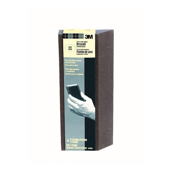 3M 27/8 in. x 8 in. x 1 in. Fine Grit Extra Large Angled Drywall