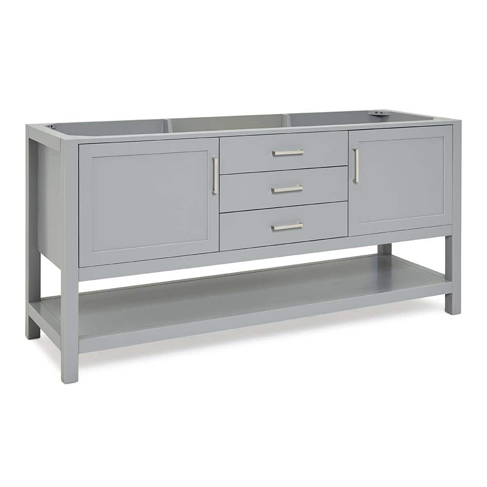 Bayhill 72 in. W x 21.5 in. D x 34.5 in. H Double Freestanding Bath Vanity Cabinet without Top in Grey -  ARIEL, R072D-BC-GRY