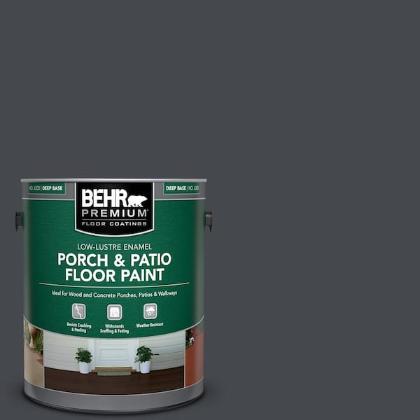 BEHR PREMIUM 1 gal. #N490-7 Ink Black Low-Lustre Enamel Interior/Exterior Porch and Patio Floor Paint