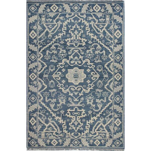BASHIAN Palmyra Azure 8 ft. x 10 ft. (7 ft. 6 in. x 9 ft. 6 in.) Floral Transitional Area Rug