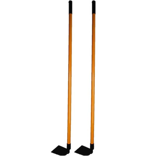 Ashman Online Ashman Garden Hoe, 60 in. Handle Length, 60 in. Fiberglass Rubber Grip Handle, Garden Hoe with Heavy-Duty Blade (2-Pack)