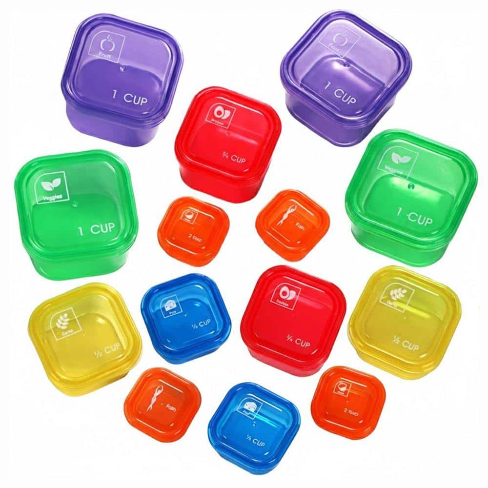 JFVKAF 21 Day Fix Portion Control Food Storage Containers 14 Piece Set ...