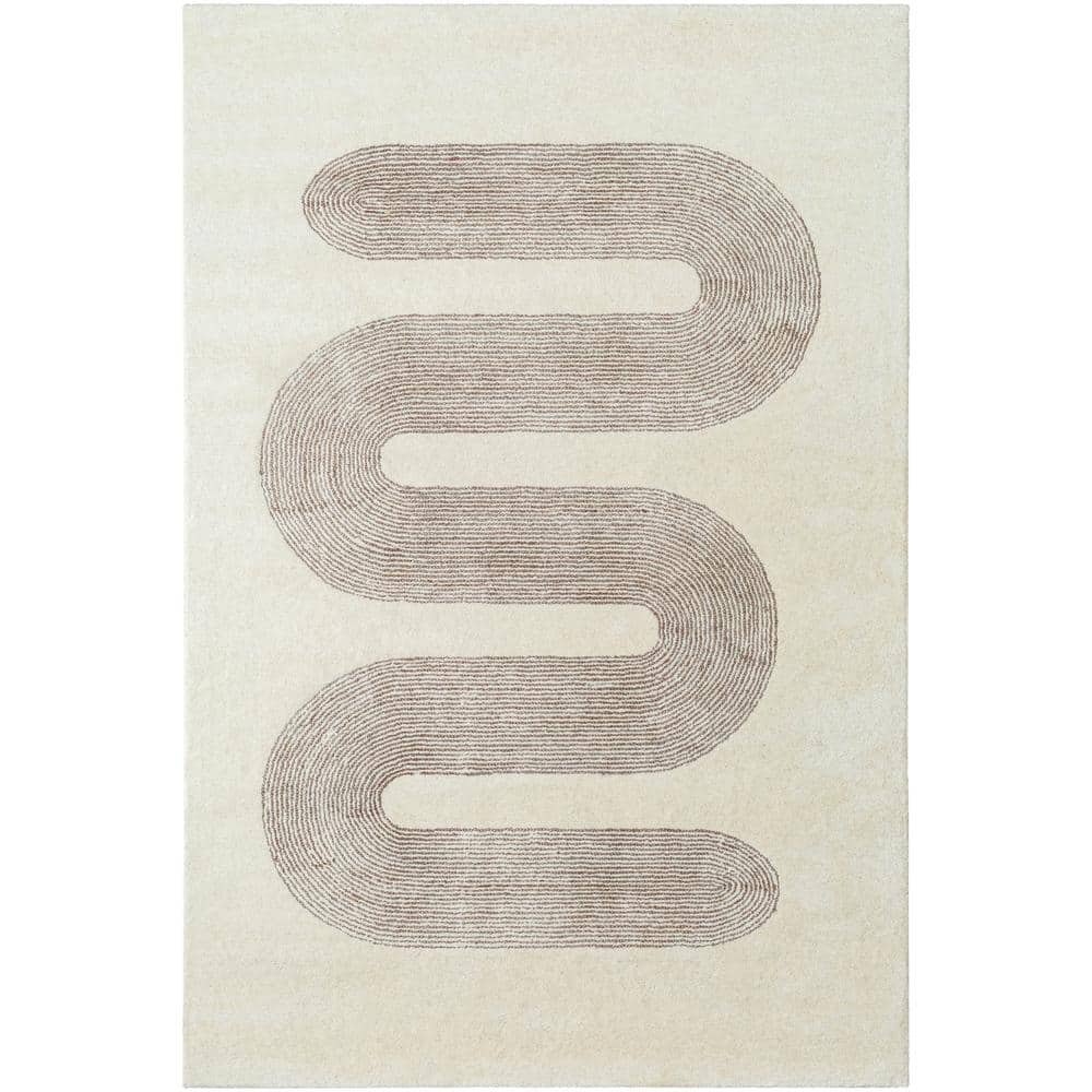 Carolena Off-White/Brown 9 ft. x 12 ft. Modern Indoor Area Rug price history on PriceWatchPro