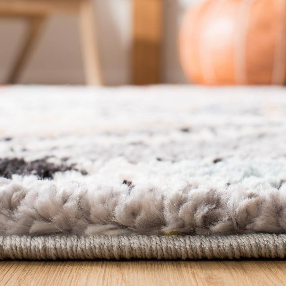 Gray and Multicolor Diamond Pattern 8' x 10' Synthetic Area Rug