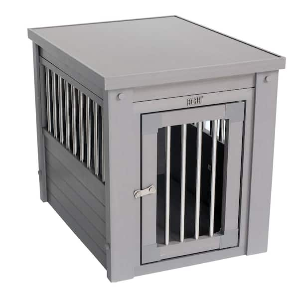 small grey dog crate