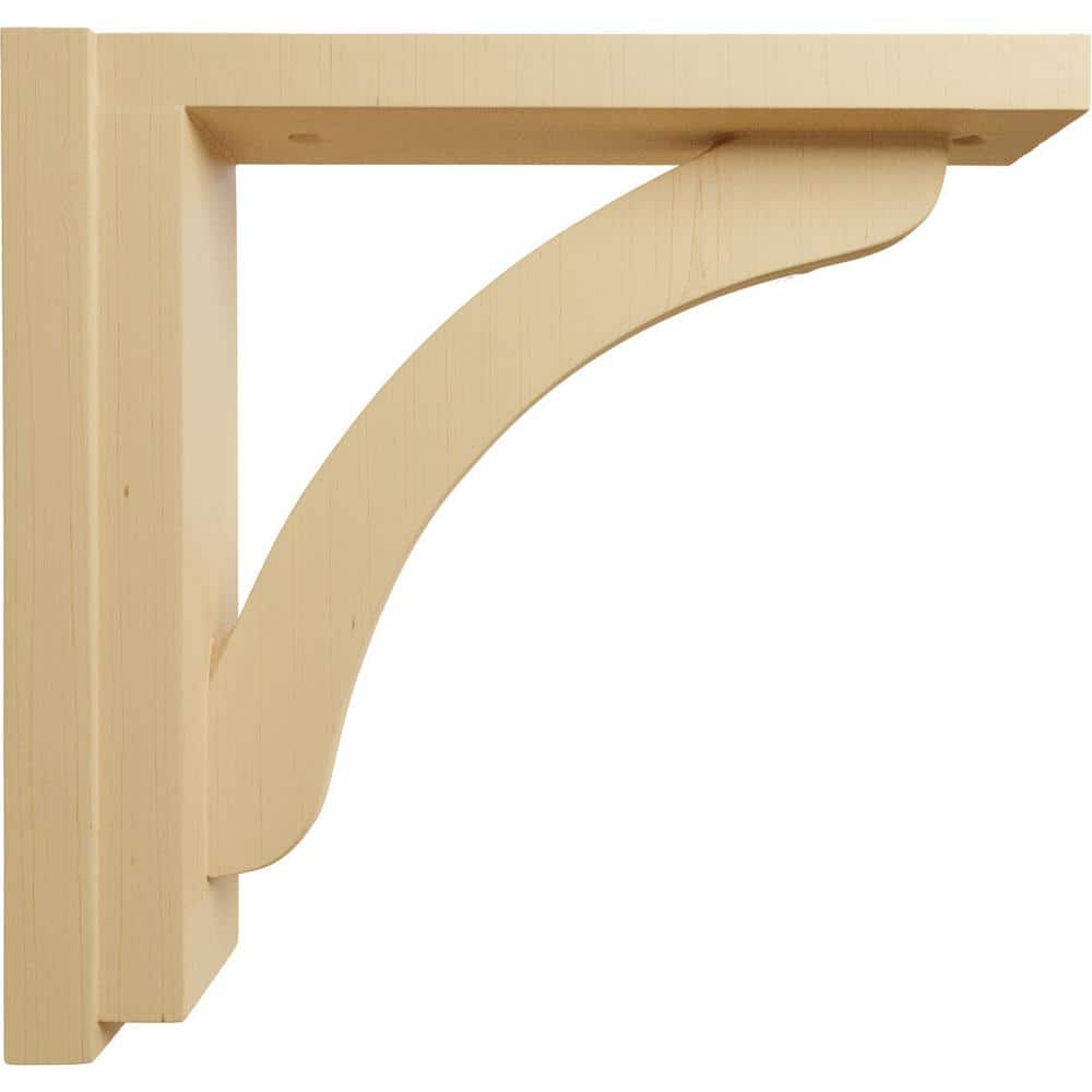 Alder Wood Hand-Carved Shelf Bracket, 2.5" x 10.75" x 10.25"