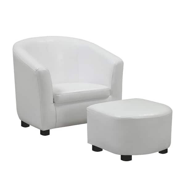 HomeRoots Jasmine White/ Black Armrests Media Chair