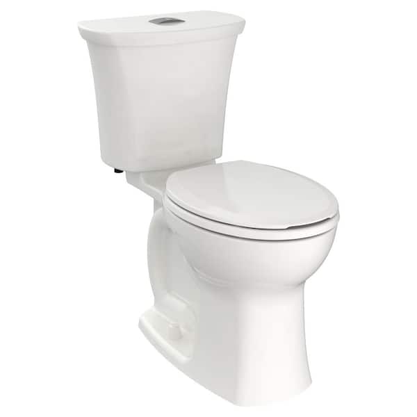 American Standard Edgemere 2-Piece 1.1/1.6 GPF Dual Flush Right Height Round Front Toilet in White, Seat Not Included