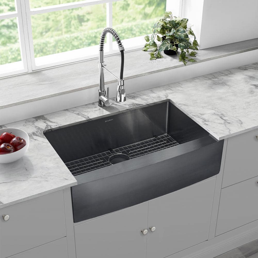 Black Stainless Steel Farmhouse Single Basin Kitchen Sink