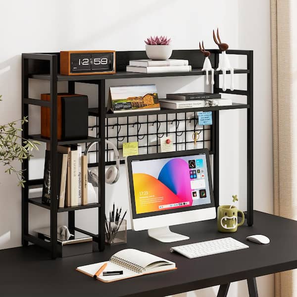 Bunpeony 4-Tier Desk Shelf Desktop Display Rack with Metal Grid